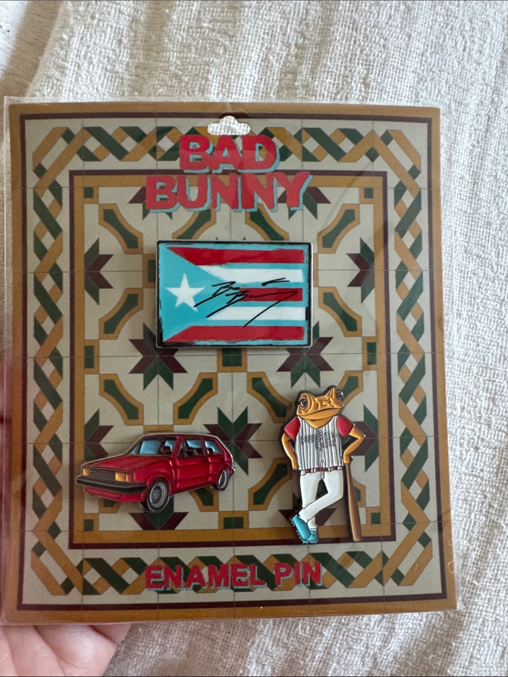 Bad Bunny Enamel Pin Set - PR, concho, red car